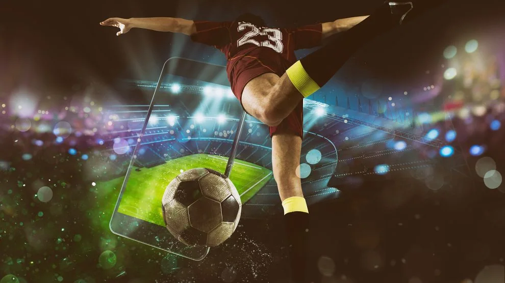 Tampilan bertema pertandingan langsung dan informasi event olahraga